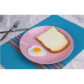 Haonai 6 inch ceramic breakfast plate small round cake plate dessert plate with glazing color